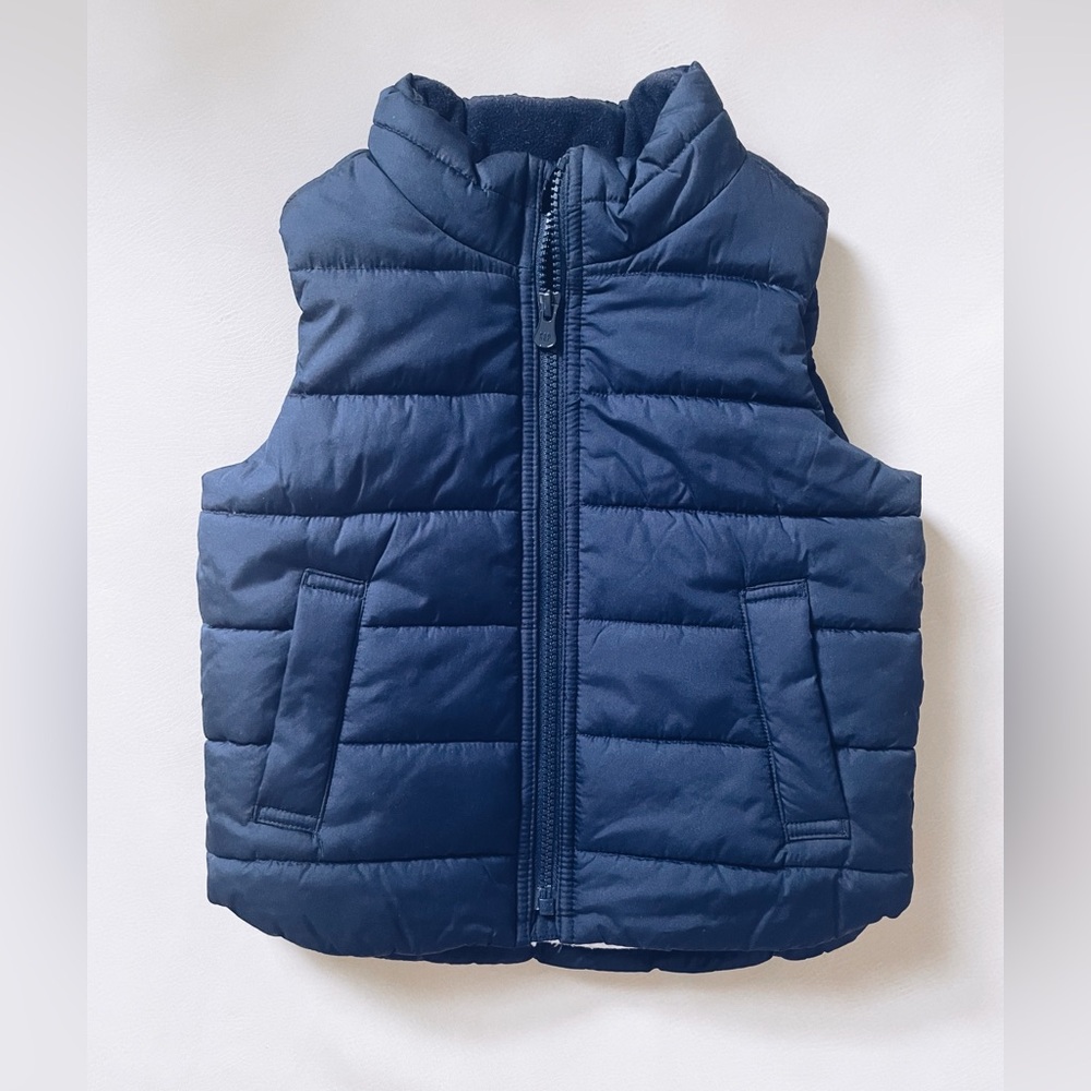 Gap Toddler Sherpa-Lined Puffer Vest - Navy